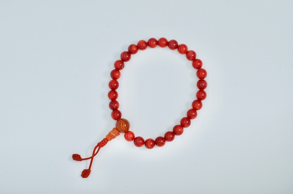 Buddhistische Hand-Mala Koralle (Rot) 8 mm