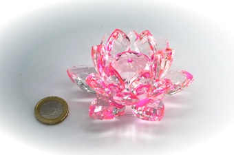 Kristall Lotusblume Rosa 80 mm