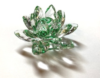 Kristall Lotusblume Green 100 mm