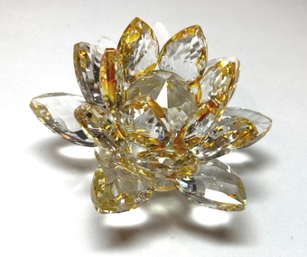 Kristall Lotusblume Yellow 100 mm