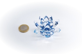 Kristall Lotusblume Blau 60 mm