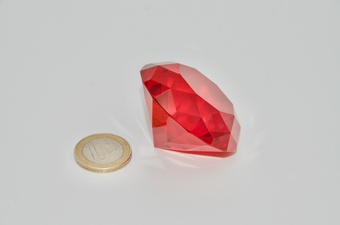 Kristall-Diamanten Rot 5 cm