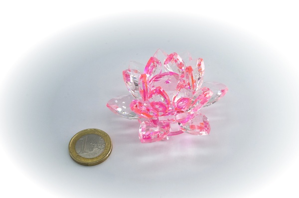Kristall Lotusblume Rosa 60 mm