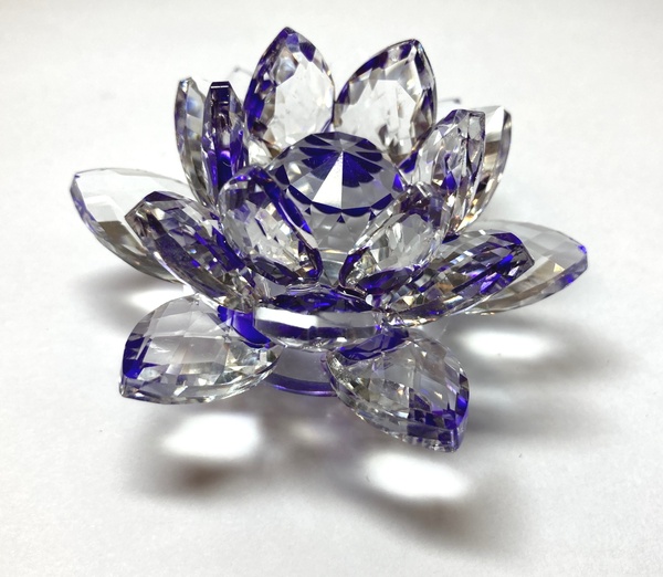Kristall Lotusblume Violett 100 mm