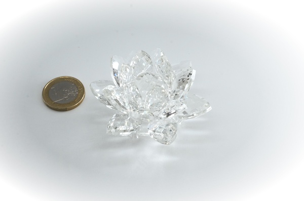 Kristall Lotusblume Weiß 60 mm