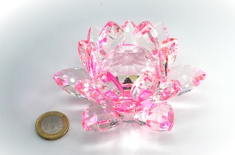 Kristall Lotusblume Rosa 100 mm