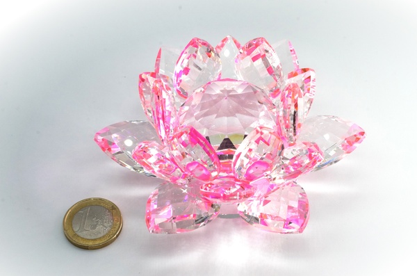 Kristall Lotusblume Rosa 130 mm